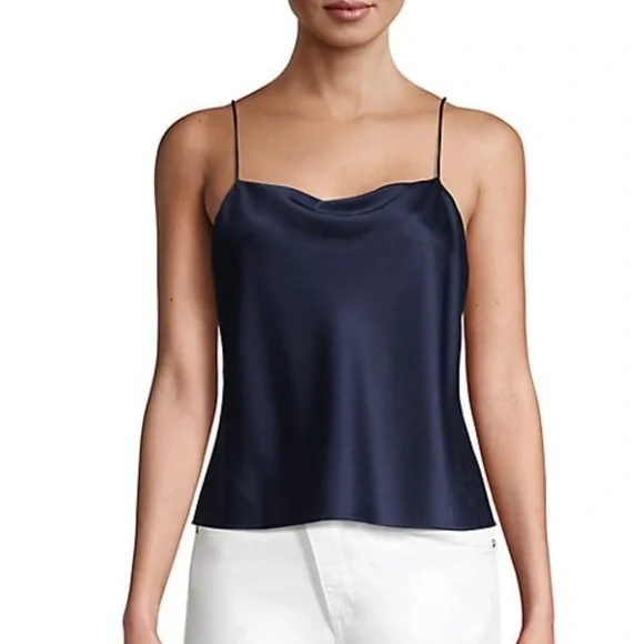 ALICE + OLIVIA Navy Harmon Drapey Slip Tank!